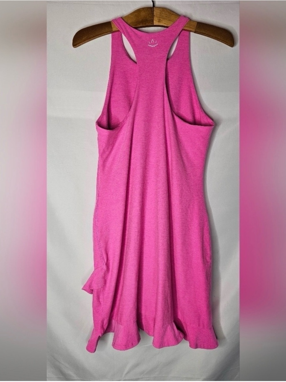 Beyond Yoga Bright Pink Ruffle Hem Mini Dress - Picture 6 of 8